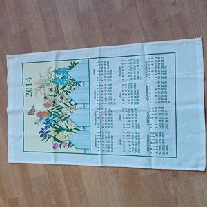 Calendar towel 2014 flowers butterfly